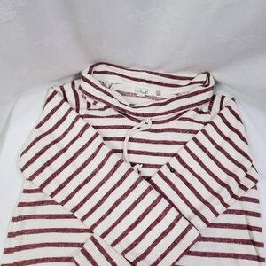 Simply Noelle Womens Brown Stripe Nautical Roll Tab Sleeve Pullover Tunic XL